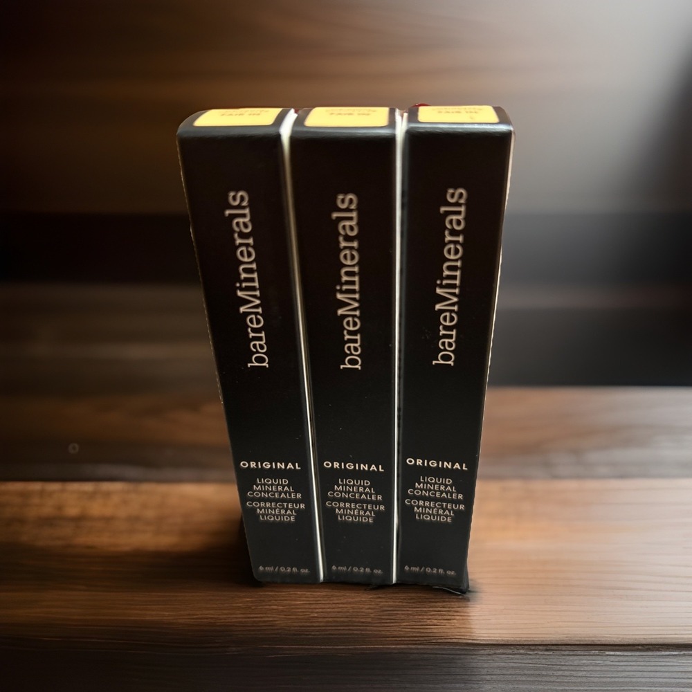 bareMinerals Original Liquid Mineral Concealer FAIR 1N New In Box LOT OF THREE